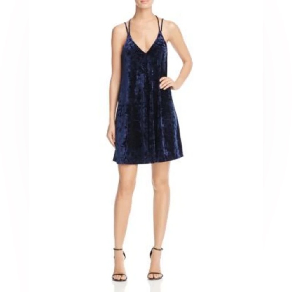 Y2K Blue Velour Racerback Swing Dress